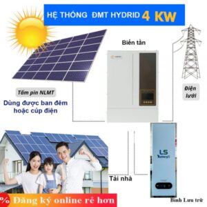 Gói Hệ Thống Điện Mặt Trời 4 KWP (Trữ 7,5KWH) – Giảm 800-1,2TR (Dùng Ban Đêm hoặc Cúp Điện)
