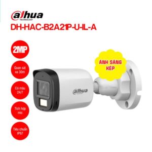 Camera HDCVI Full Color ánh sáng kép 2MP Dahua DH-HAC-B2A21P-U-IL-A